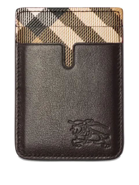 Burberry pop Check magnetic card case Brown 8119029