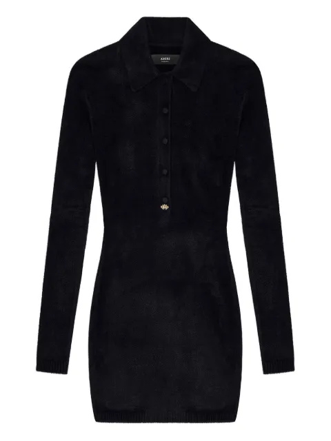 AMIRI velvet long-sleeve mini dress Black AWKNRS1038