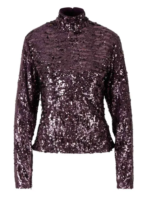 Rabanne sequin-detail long-sleeve top Purple 25HCTO159PO0400