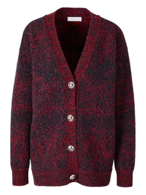 Rabanne textured button wool cardigan Red 25HMPU066ML0328