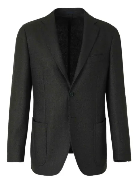 Scabal lapel button straight cut blazer Green MICRISTO602228