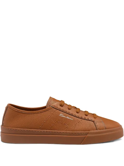 Santoni tumbled leather sneakers Brown MBGT22063CUOTMIA