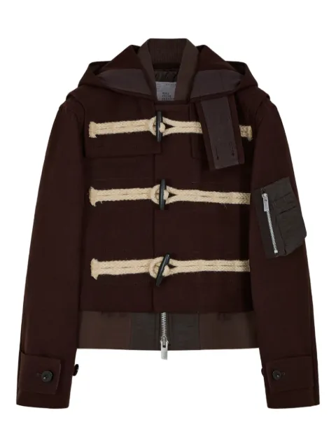 sacai toggle-fastening hooded jacket Brown 2508069601