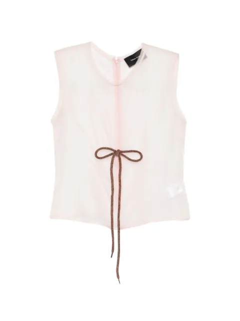 Simone Rocha sheer frayed contour top Neutrals 54420360