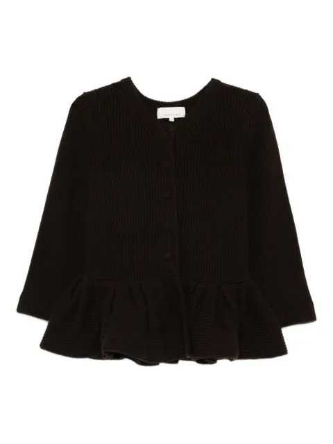 LIBEROWE peplum knitted cardigan Brown KCDG3CCPEPLUMKNITT