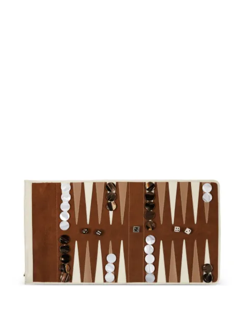 Hector Saxe leather travel backgammon (51cm x 28cm) Brown BV08