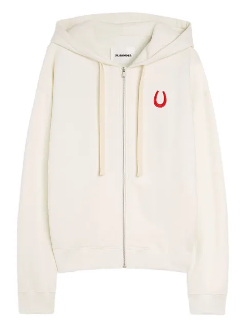 Jil Sander cotton terry zip-up sweatshirt Neutrals J54HG0001J20128