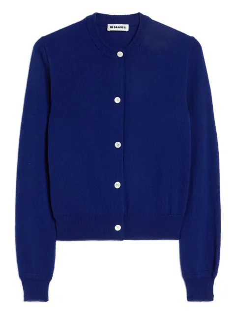Jil Sander lightweight wool crew-neck cardigan Blue J01HP0011J14827