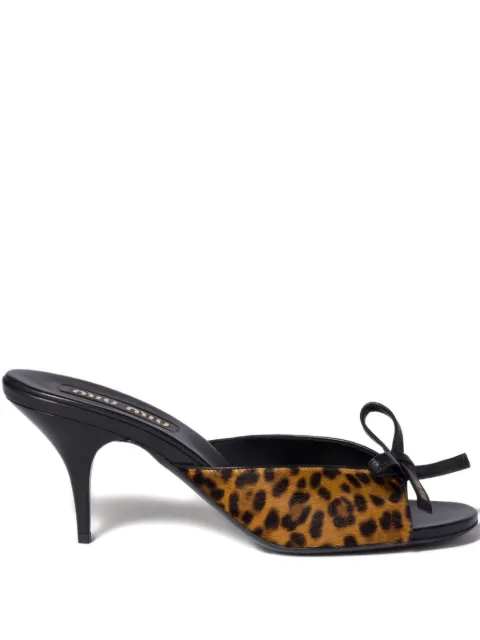 Miu Miu logo-bow leather sandals Brown 5XX662F075XRY
