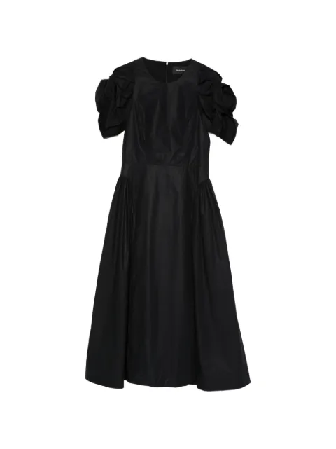 Simone Rocha rose puff-sleeve midi dress Black 74661287