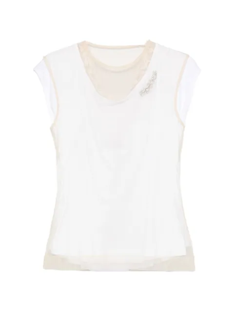 Simone Rocha layered lace-trim T-shirt White 5415B0553