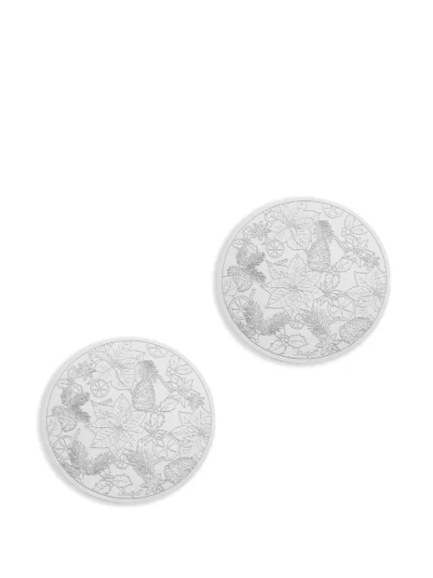 Christofle Bouquet Givré glass coasters (set of two) Silver 3570660548497