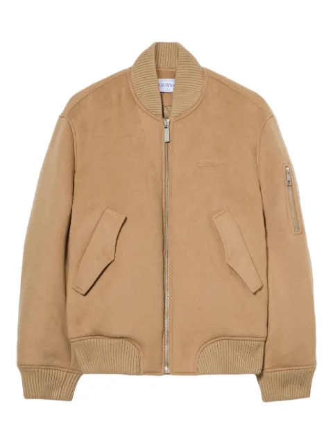 Off-White Quote bomber jacket Brown OWEH031F25FAB001626D