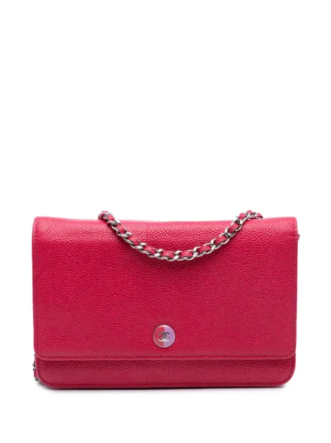 CHANEL Pre-Owned 2012-2013 Caviar Bicolor CC Wallet On Chain crossbody bag Pink GR10BIBIOS2UY5ET