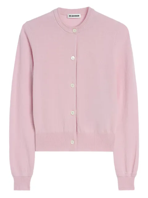 Jil Sander lightweight wool crew-neck cardigan Pink J01HP0011J14827