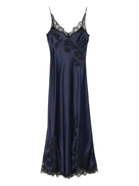 Carine Gilson V-neck lace-detail nightdress Blue JL0218GSC26MBLBLK