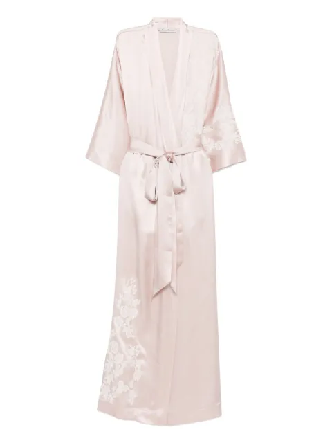 Carine Gilson tie-fastening silk robe Pink JL0168GSC26SVKNAT
