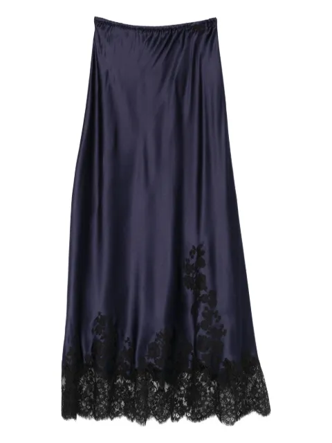 Carine Gilson lace-detail silk skirt pyjama Blue JL8562DSC26MBLBLK