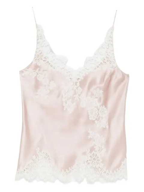 Carine Gilson lace-detail V-neck slip Pink JL0818DSC26SVKNAT
