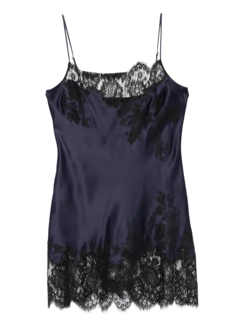 Carine Gilson lace-detail slip Blue JL0400DSC26MBLBLK