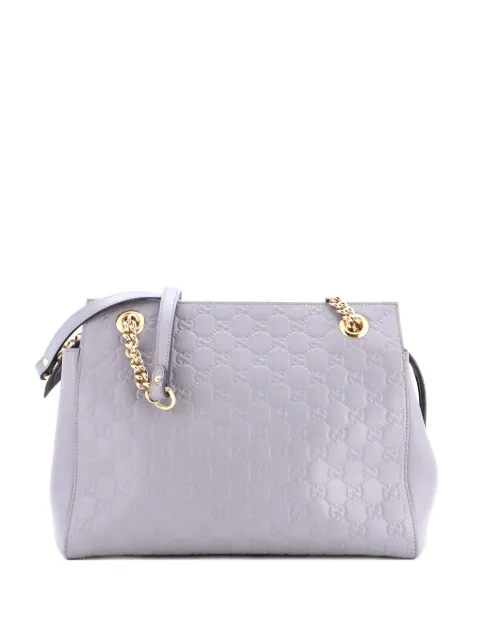 Gucci Pre-Owned Soft Signature Shoulder Bag Guccissima Leather Medium tote bag Grey 17KSHEP1SM2T4HLR