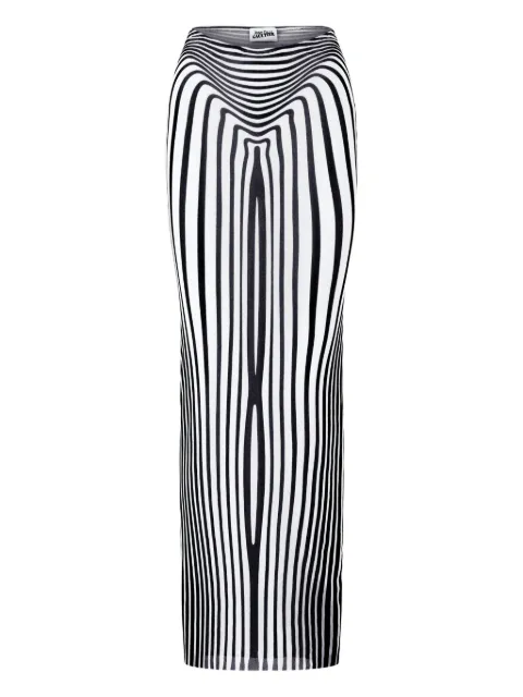 Jean Paul Gaultier morphing-stripes skirt Neutrals 2313FJU045T536