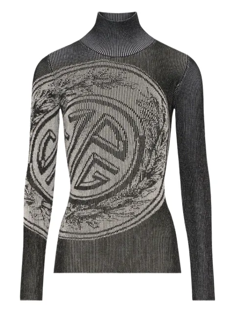 Jean Paul Gaultier Laurel Stamp jacquard long-sleeves sweater Grey 2504WPO021K011