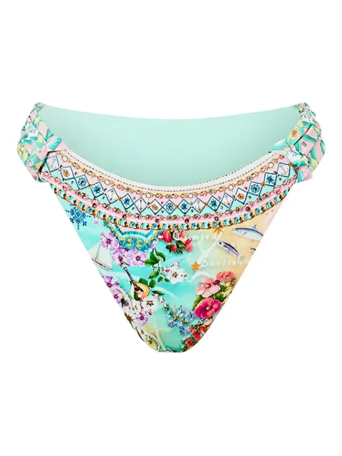 Camilla beach-pattern bikini bottoms Blue 2503WDR022M00148