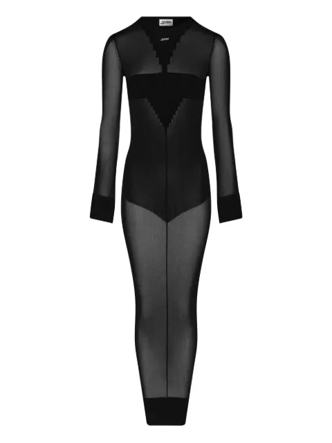 Jean Paul Gaultier long-sleeves knitted maxi dress Black 2533FRO311M083