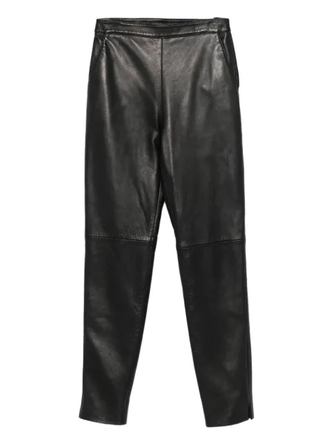 Romeo Gigli Pre-Owned 1990s leather trousers Black RG480RP