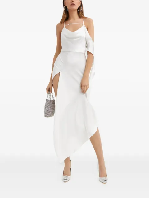 David Koma cowl-neck asymmetric dress White AW23DK83DWHITE