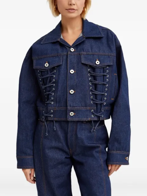 Jean Paul Gaultier lacing-detail denim jacket Blue 2430FVE067D01555