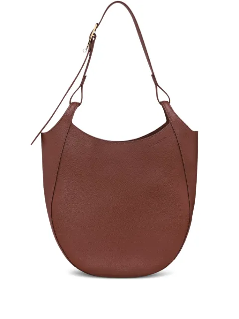 Longchamp large Le Foulonné grained-leather shoulder bag Brown 10330021M02