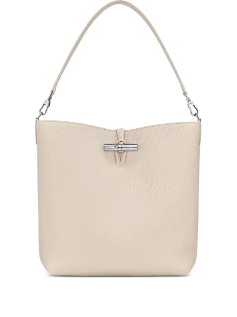 Longchamp medium Le Roseau grained-leather shoulder bag Neutrals 10315HFP555