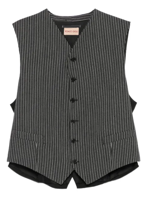 Romeo Gigli Pre-Owned 1990s striped-pattern vest Black RG280RL