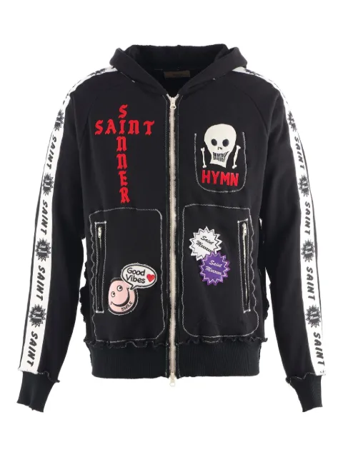 SAINT MXXXXXX x A LOVE MOVEMENT appliqué hoodie Black SMHR10000C69