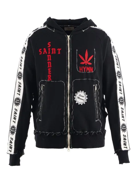 SAINT MXXXXXX x A LOVE MOVEMENT appliqué hoodie Black SMHR10000C68
