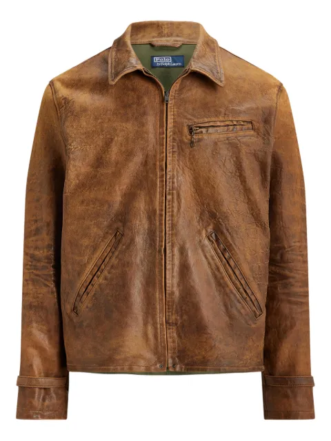 Polo Ralph Lauren zip sheepskin bomber jacket Brown 710P03063001