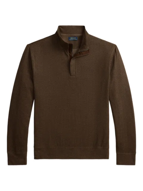Polo Ralph Lauren herringbone half zip sweater Brown 710916638005