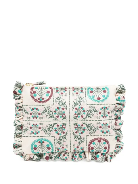 La DoubleJ Florette Tiles jacquard clutch bag Neutrals BAG0059JCQ137FLO09