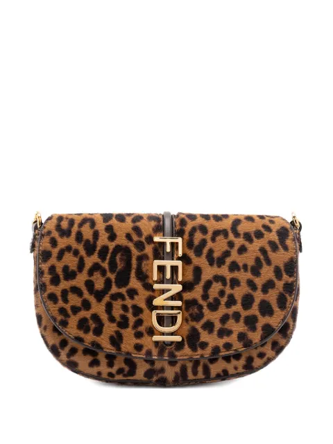 FENDI leopard chain tote bag Brown 8M0529AYDY