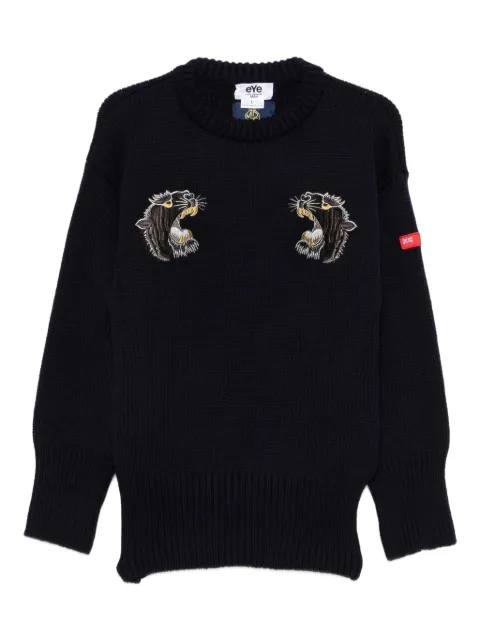 Junya Watanabe MAN embroidered crew-neck sweater Blue WPN901100