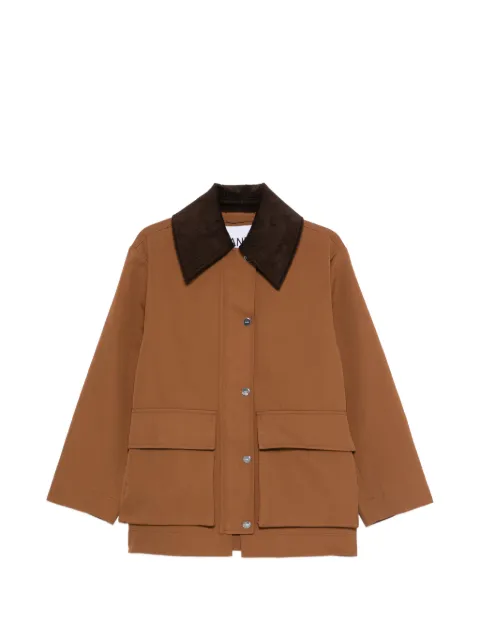 GANNI corduroy-collar pocket jacket Brown A101022105W
