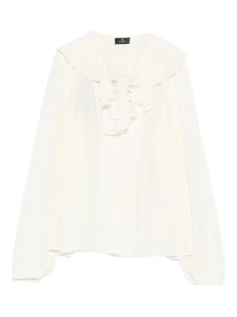 ETRO ruffled-collar shirt White WRIA009499TU1I0W3789