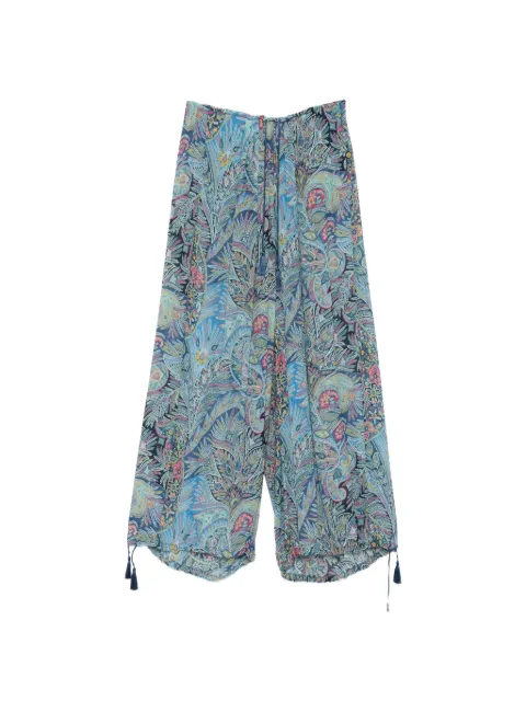 ETRO paisley tassel trousers Blue WREA008599SADJ8