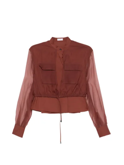 Brunello Cucinelli pocket drawstring blouse Brown M0091NC416C9093