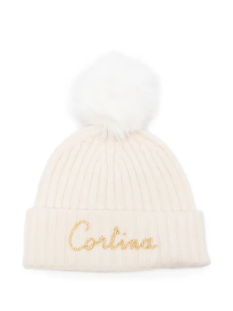 MC2 Saint Barth pompom embroidered hat Neutrals WENG006