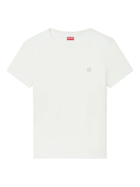 Kenzo flower appliqué T-shirt Neutrals FF62TS2584SO