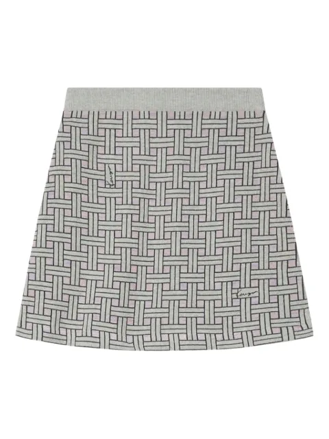 Kenzo Weave logo-detail mini skirt Grey FF62JU6013CQ