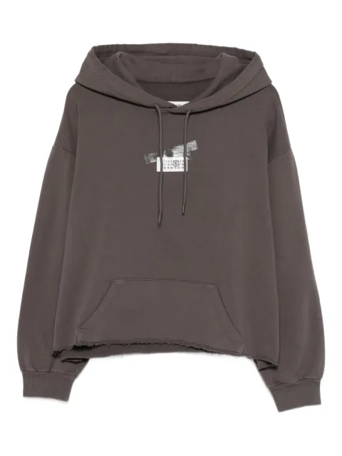 MM6 Maison Margiela distressed hooded top Grey S62GU0142M25024